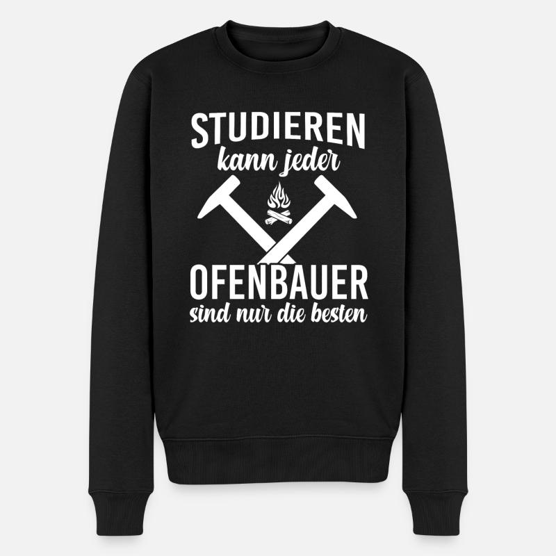 Ofenbauer Kaminbauer Ofenbaumeister - Männer Premium Bio Pullover - Schwarz