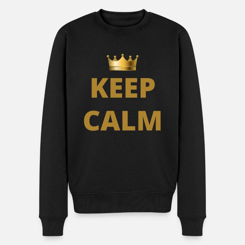 KEEP CALM keep calm - Männer Premium Bio Pullover - Schwarz