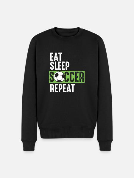 Eat Sleep Soccer Repeat - Men's Premium Organic Jumper - black