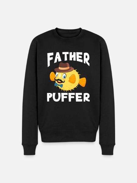 Puffer fisk Buffer fisk Fisk Ballon fisk Fisk - Økologisk premium-sweatshirt til mænd - sort