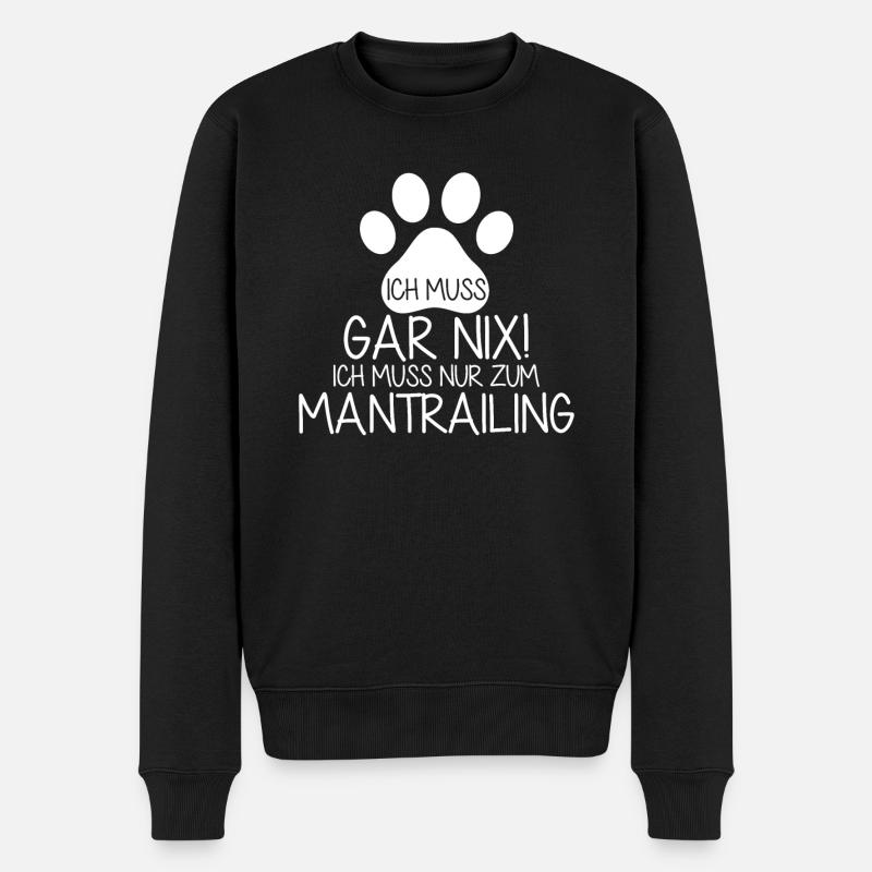 Mantrailing Mantrailer - Männer Premium Bio Pullover - Schwarz
