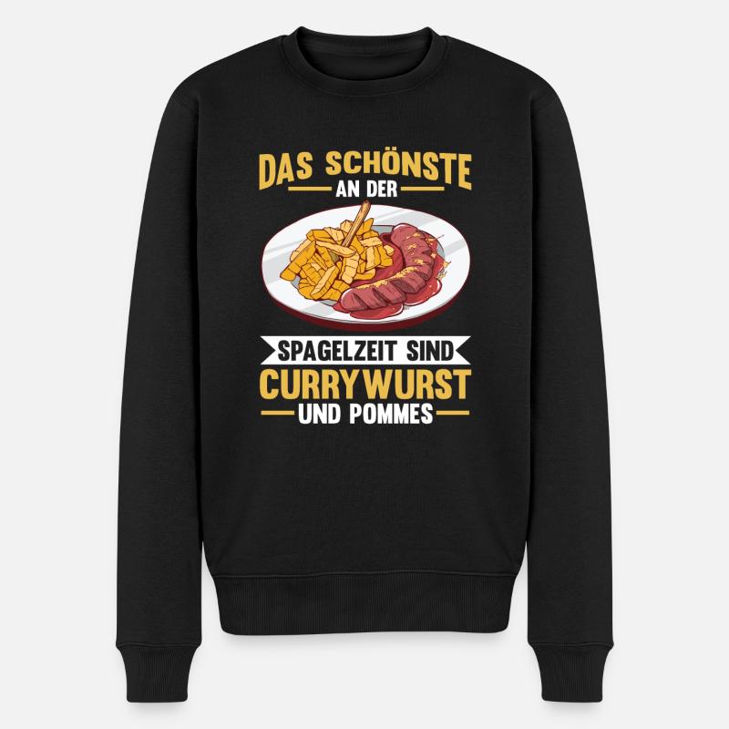 Currywurst - Männer Premium Bio Pullover - Schwarz