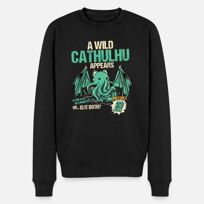 Un cathulhu sauvage apparaît - Kawaii - Pull Premium bio Homme - noir