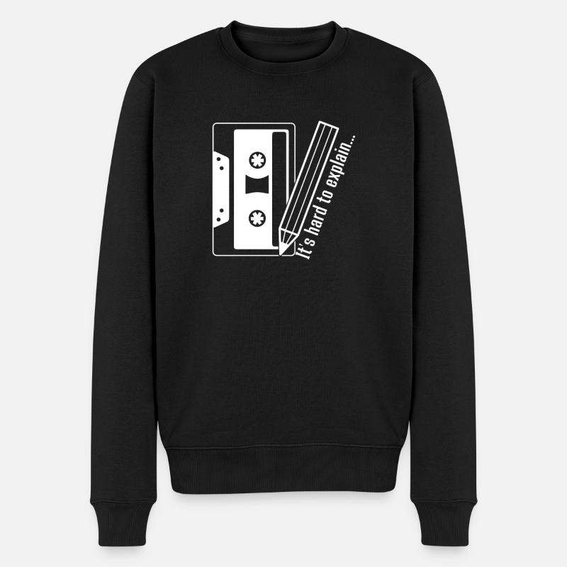Cassette et crayon chemise - Pull Premium bio Homme - noir
