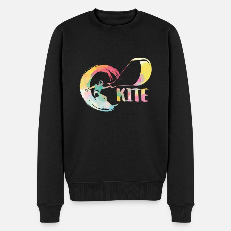 Kite Kiteboarding Kitesurfer Geschenk - Männer Premium Bio Pullover - Schwarz
