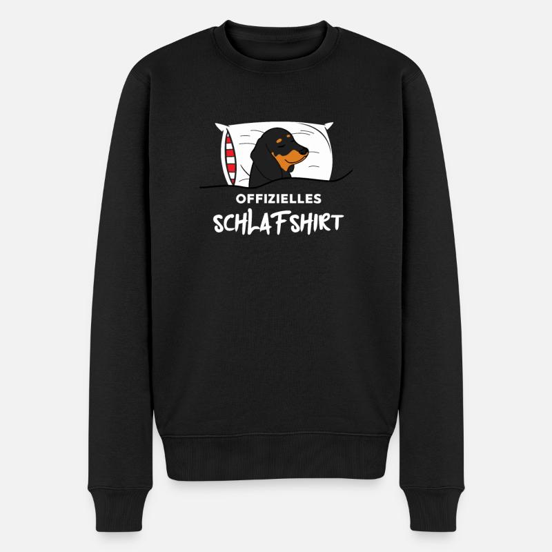 Offizielles Schlafshirt Schlafanzug Dackel Hund - Männer Premium Bio Pullover - Schwarz
