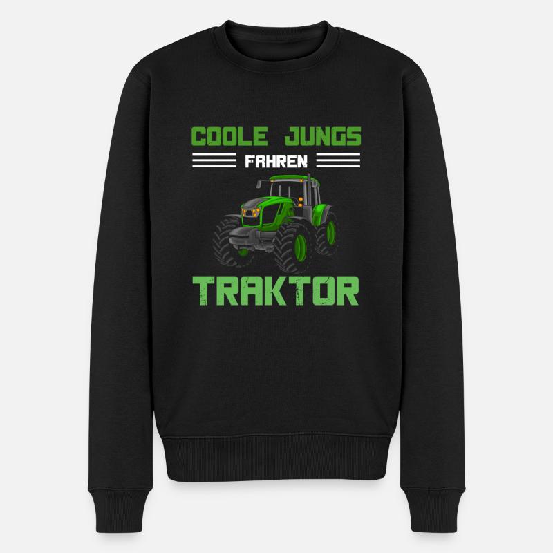 Trecker Kinder Jungen Coole Jungs fahren Traktor - - Männer Premium Bio Pullover - Schwarz