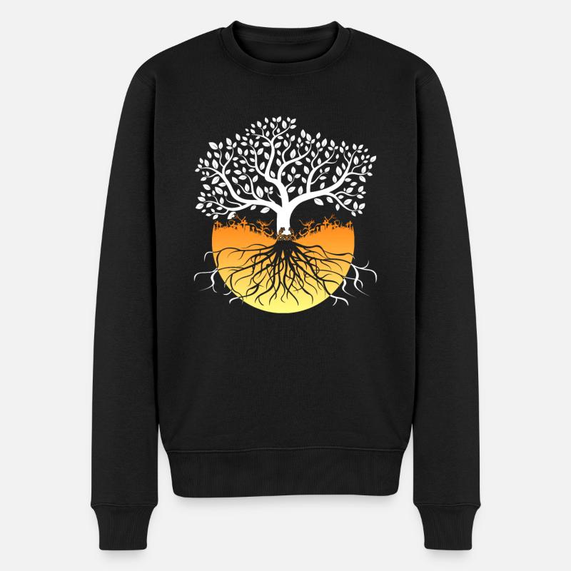Yggdrasil Wikinger Lebensbaum - Männer Premium Bio Pullover - Schwarz