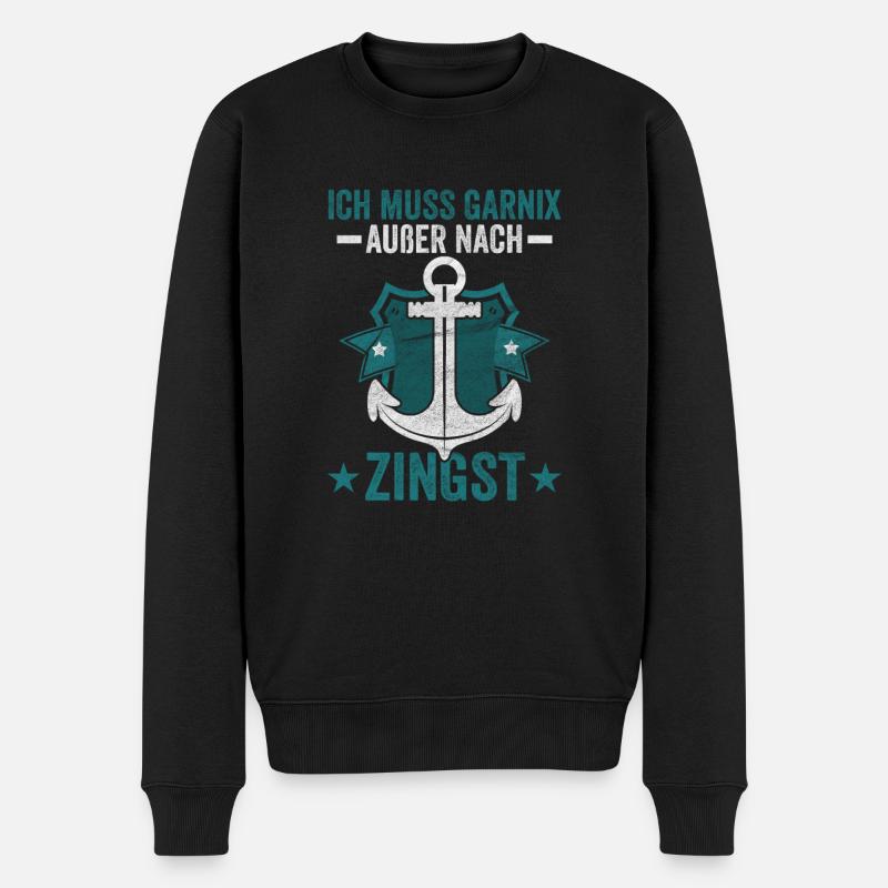 Zingst Ostsee Fischland - Männer Premium Bio Pullover - Schwarz