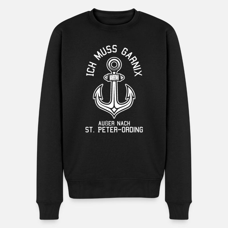 St. Peter-Ording Nordfriesland Seebad - Männer Premium Bio Pullover - Schwarz