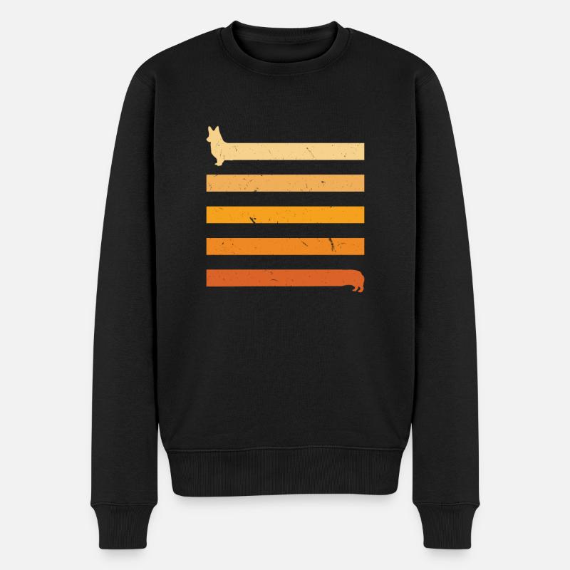 Langer Corgi Hund Cardigan Welsh Corgi Hunde - Männer Premium Bio Pullover - Schwarz