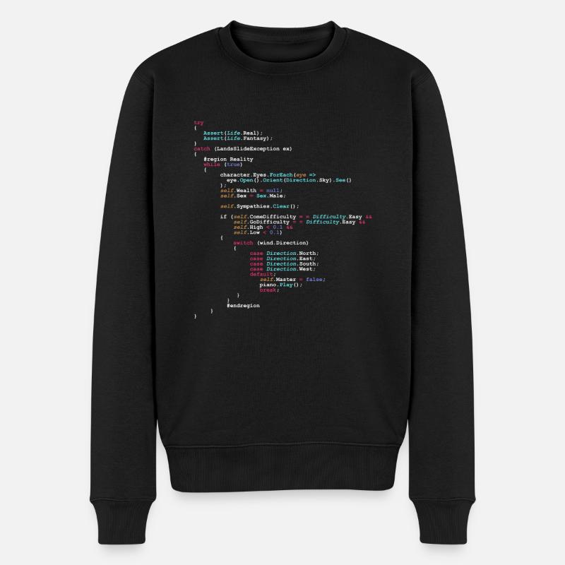 Code d’humour programmeur - pour les développeurs de logiciels - Pull Premium bio Homme - noir