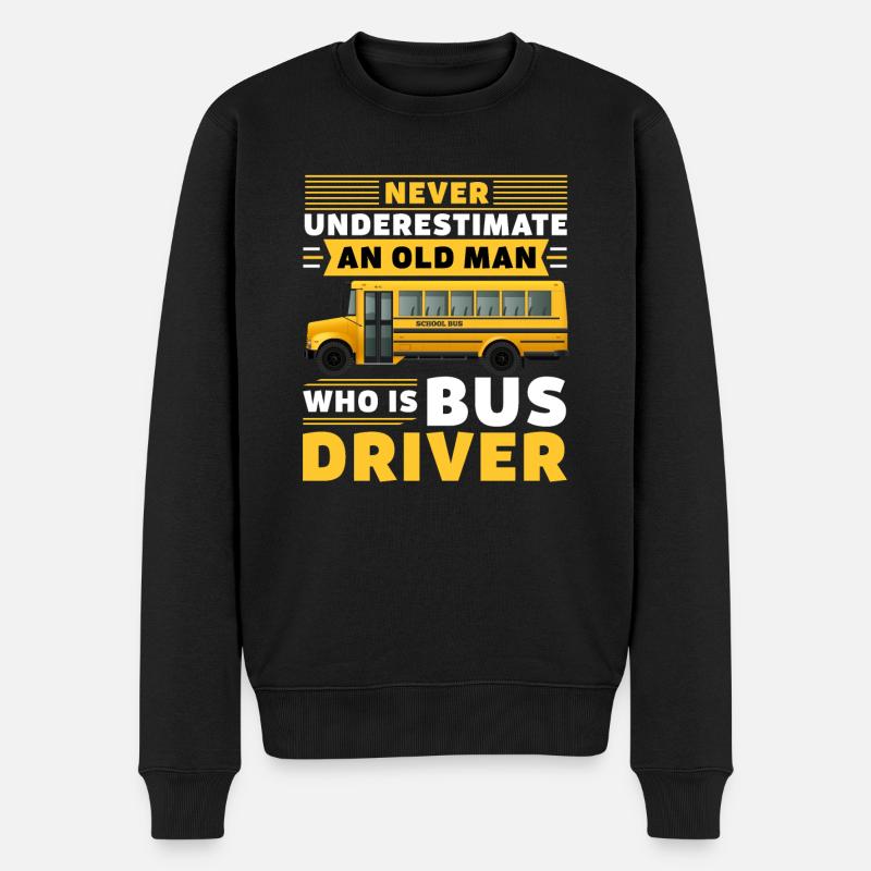 Fahrer Busfahrer Busse Geschenk - Männer Premium Bio Pullover - Schwarz