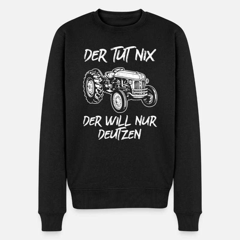 Der tut nix der will nur Deutzen Oldtimer Traktor - Männer Premium Bio Pullover - Schwarz