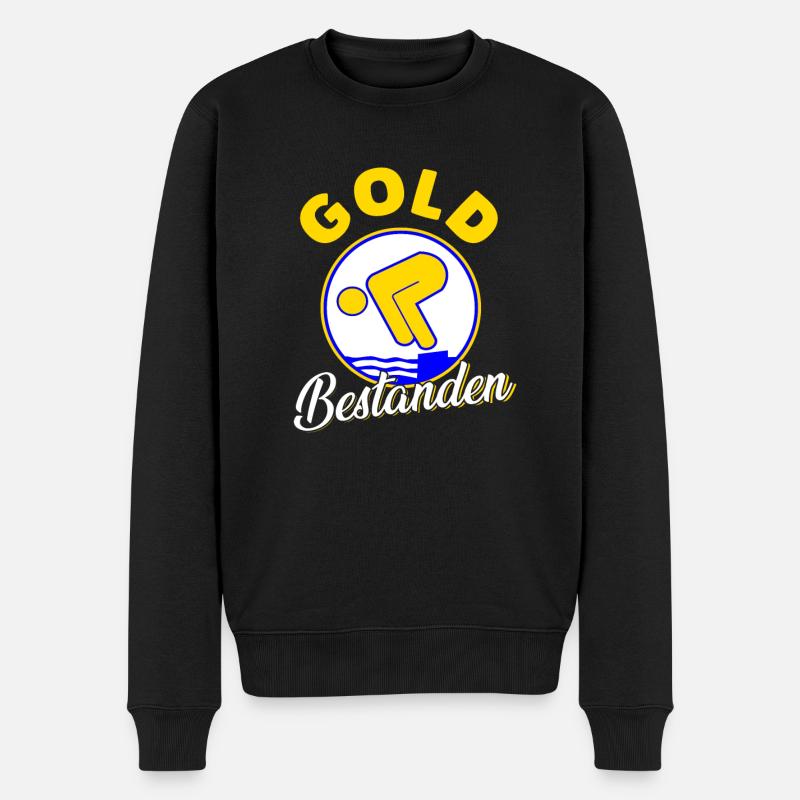 Gold Bestanden - Männer Premium Bio Pullover - Schwarz