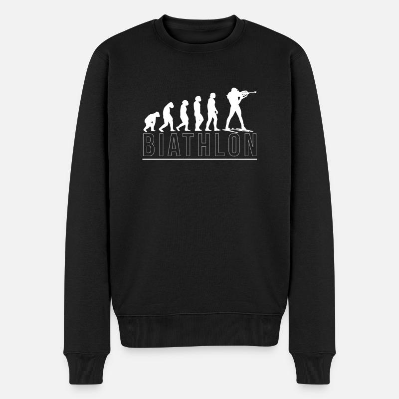 Evolution Biathlon Geschenk Langläufer - Männer Premium Bio Pullover - Schwarz