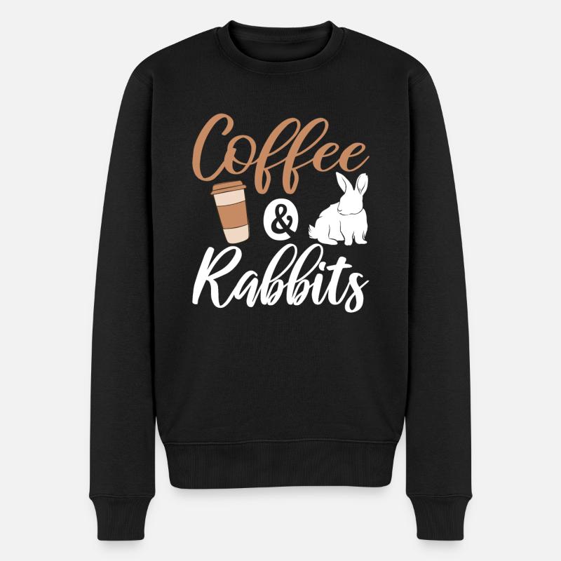 Coffee &Rabbits - Pull Premium bio Homme - noir