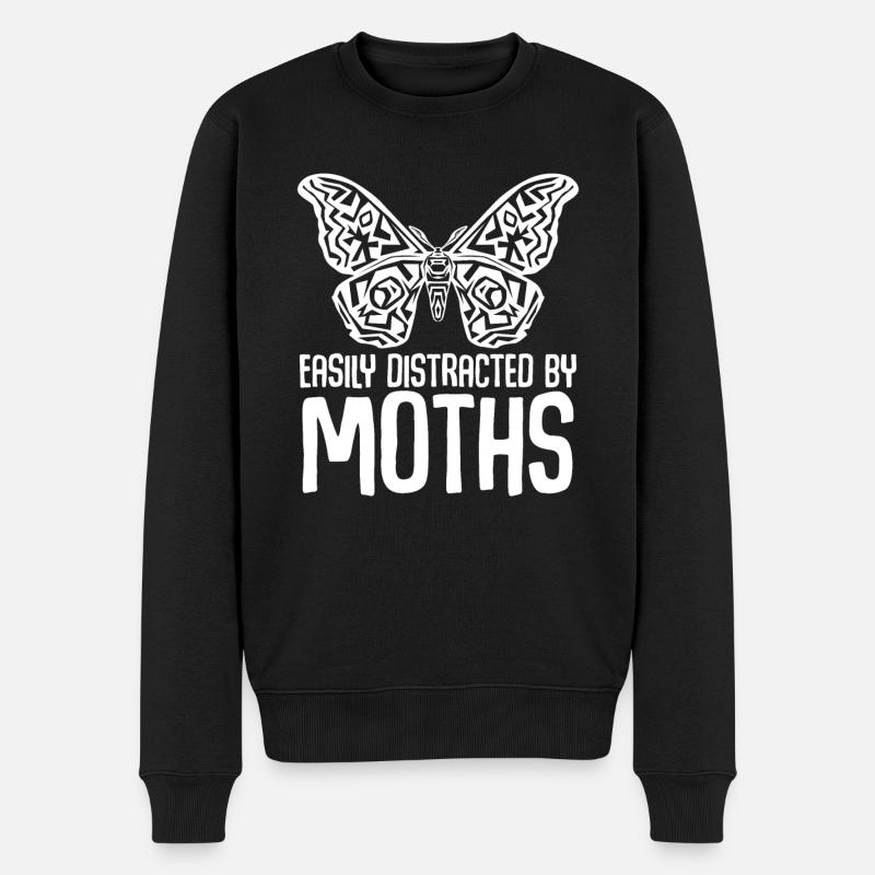 Moth Meme Moth - Men's Premium Organic Jumper - black