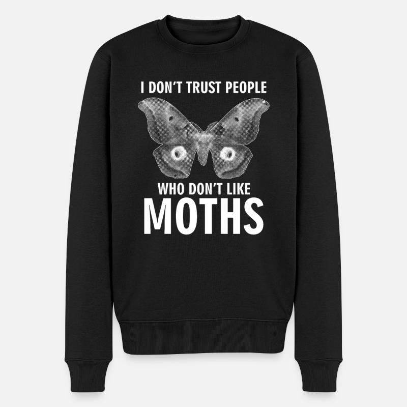 Motten Meme Spruch Motte - Männer Premium Bio Pullover - Schwarz