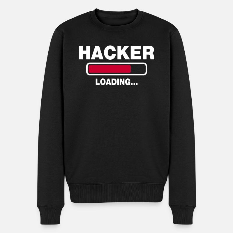 Hacker - Männer Premium Bio Pullover - Schwarz