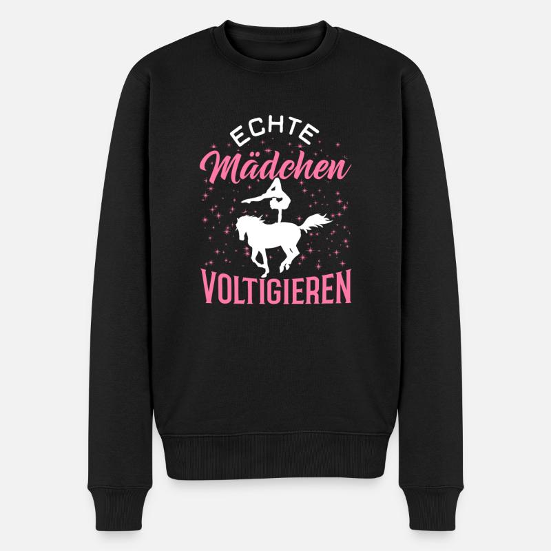 Echte Mädchen Voltigieren Reiter Pferdebesitzer St - Männer Premium Bio Pullover - Schwarz