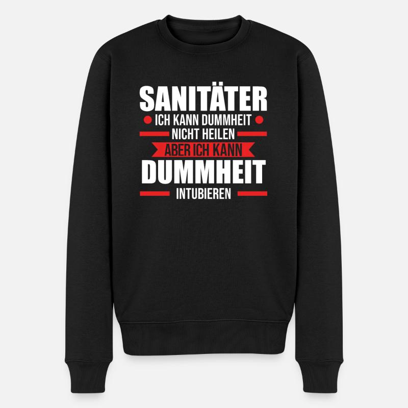 Sanitäter Rettungssanitäter Geschenk - Männer Premium Bio Pullover - Schwarz