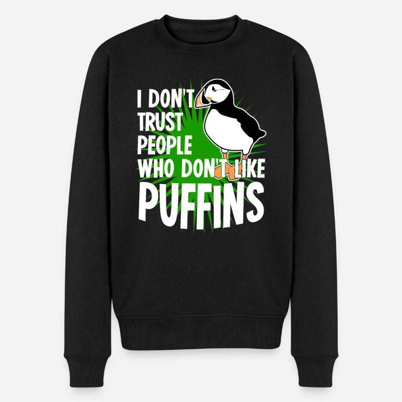 Puffin Rengaine de perroquet - Pull Premium bio Homme - noir