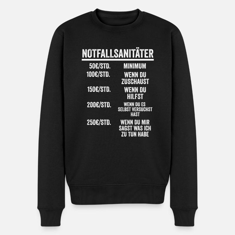 Notfallsanitäter Rettungshelfer Geschenk - Männer Premium Bio Pullover - Schwarz