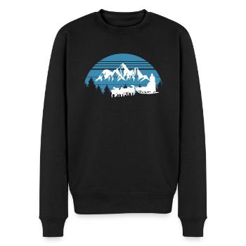 Traîneau à chiens Montagne Hiver - Pull Premium bio Homme - noir - Devant - Nico (187cm)