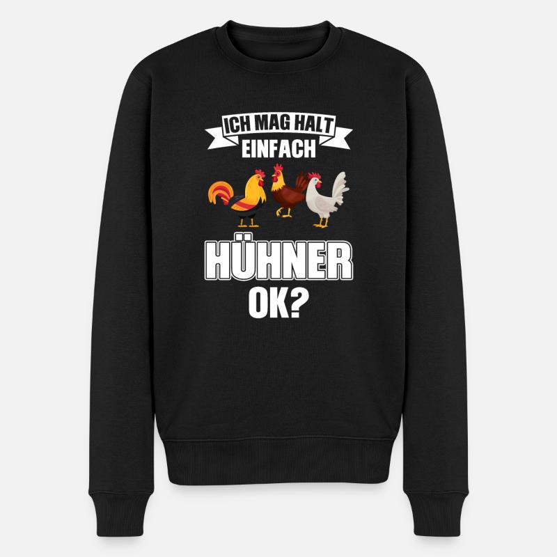 Hühner Huhn Hühnerzüchter Geschenk - Männer Premium Bio Pullover - Schwarz