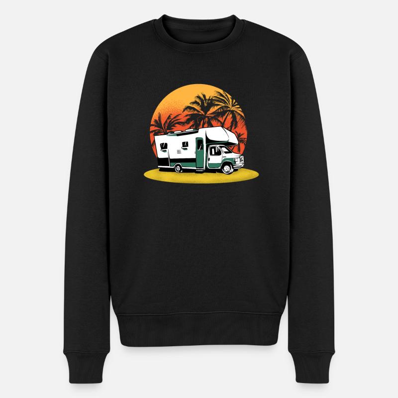 Wohnwagen Wohnmobil Caravan Camper - Männer Premium Bio Pullover - Schwarz