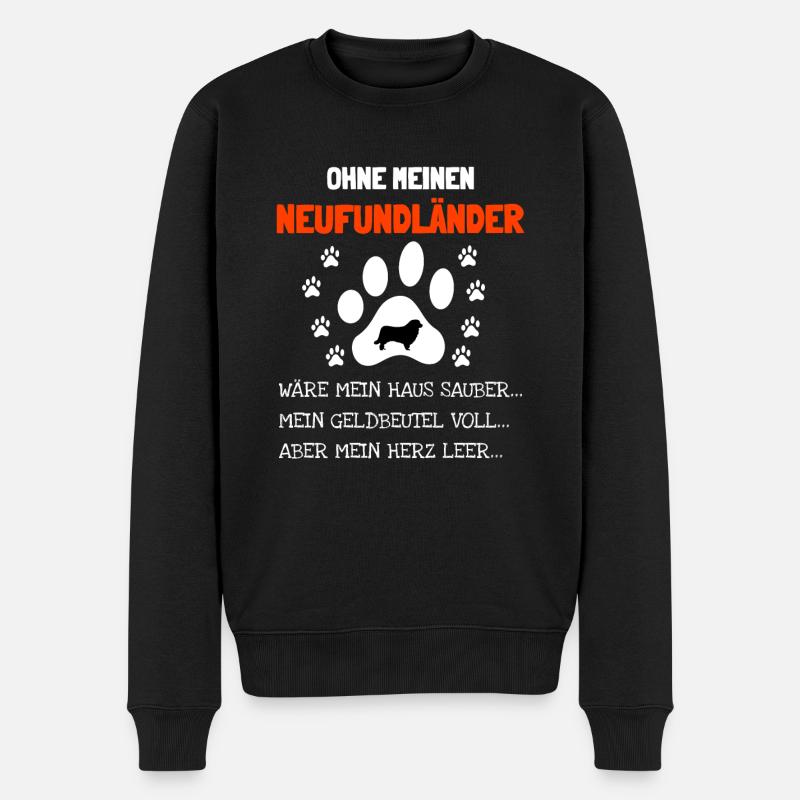 Ich brauche nur meinen Neufundländer - Männer Premium Bio Pullover - Schwarz