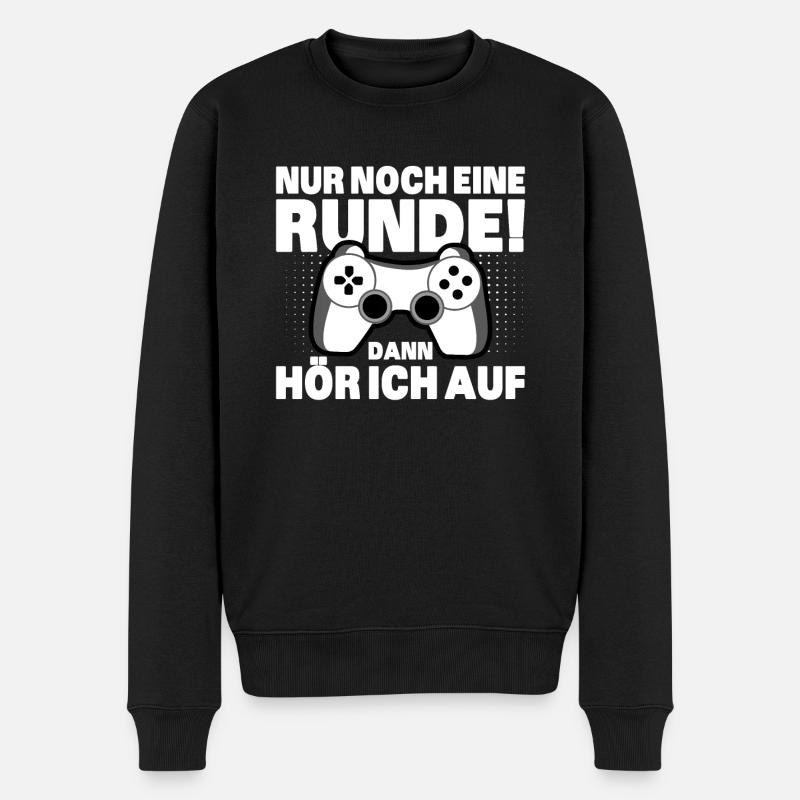 Nur Noch Eine Runde Dann Hör Ich Auf| Gaming - Männer Premium Bio Pullover - Schwarz