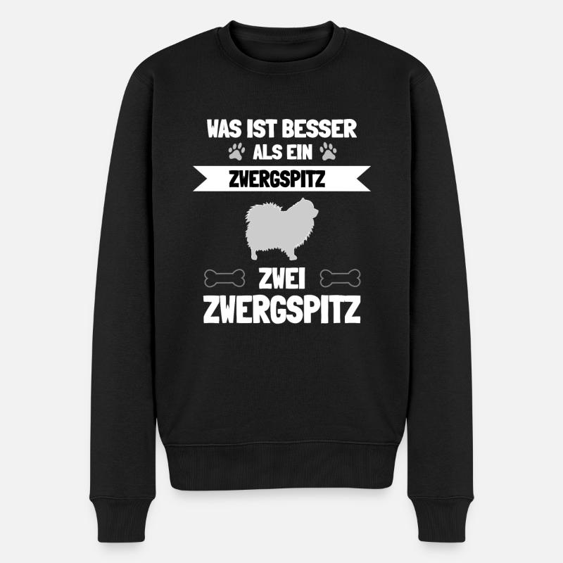 Zwergspitz Geschenkidee - Männer Premium Bio Pullover - Schwarz