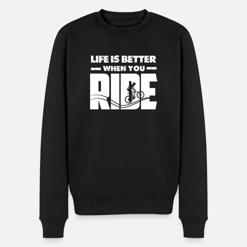Pump Track Life Is Better Mountainbike BMX Loop - Männer Premium Bio Pullover - Schwarz