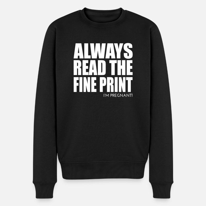 Always read the fine print - Pull Premium bio Homme - noir