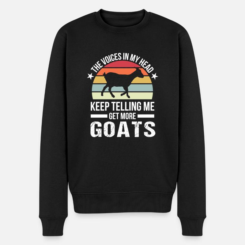 Ziegen Retro Ziege Geschenk - Männer Premium Bio Pullover - Schwarz