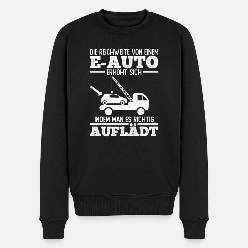 Umwelt Anti E-Auto Elektroauto Batterie Geschenk - Männer Premium Bio Pullover - Schwarz