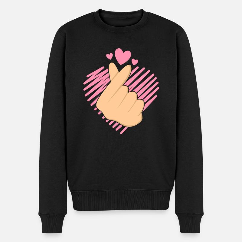K-Pop Handschnipser Liebe - Männer Premium Bio Pullover - Schwarz