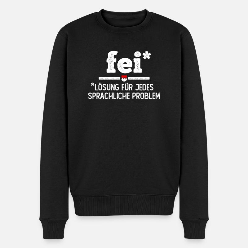 Franken Fei Fränkisch Lieblingswort Frankenland - Männer Premium Bio Pullover - Schwarz