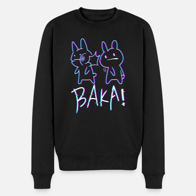 Kawaii Baka Rabbit Japan Vaporwave 80s 90s - Männer Premium Bio Pullover - Schwarz
