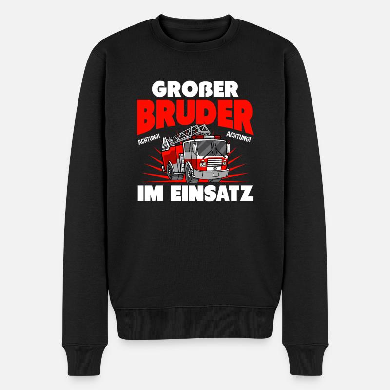 Großer Bruder Im Einsatz Geschwister Sohn Familie - Männer Premium Bio Pullover - Schwarz