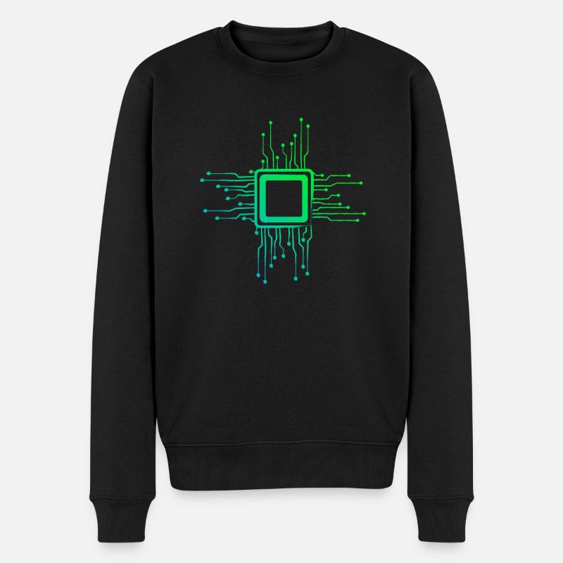 CPU Circuits Computer Chip Nerds - Men's Premium Organic Jumper - black