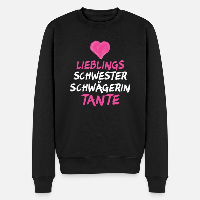 Lieblings Schwester Schwägerin Tante - Männer Premium Bio Pullover - Schwarz
