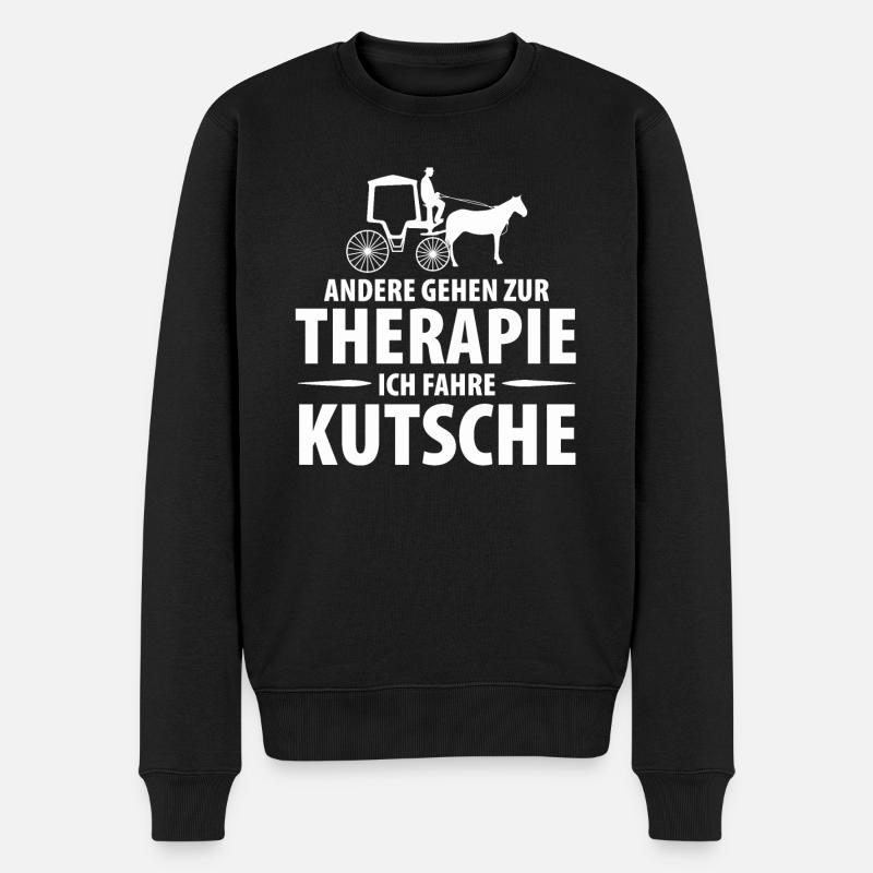 Kutscher Kutsche Pferdekutscher Kutschieren - Männer Premium Bio Pullover - Schwarz