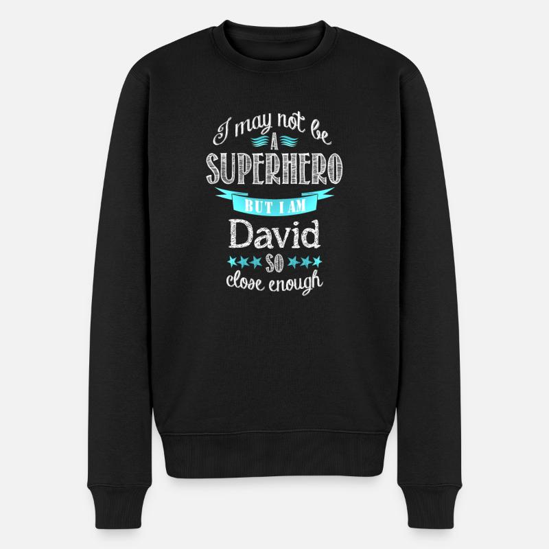 David - Männer Premium Bio Pullover - Schwarz
