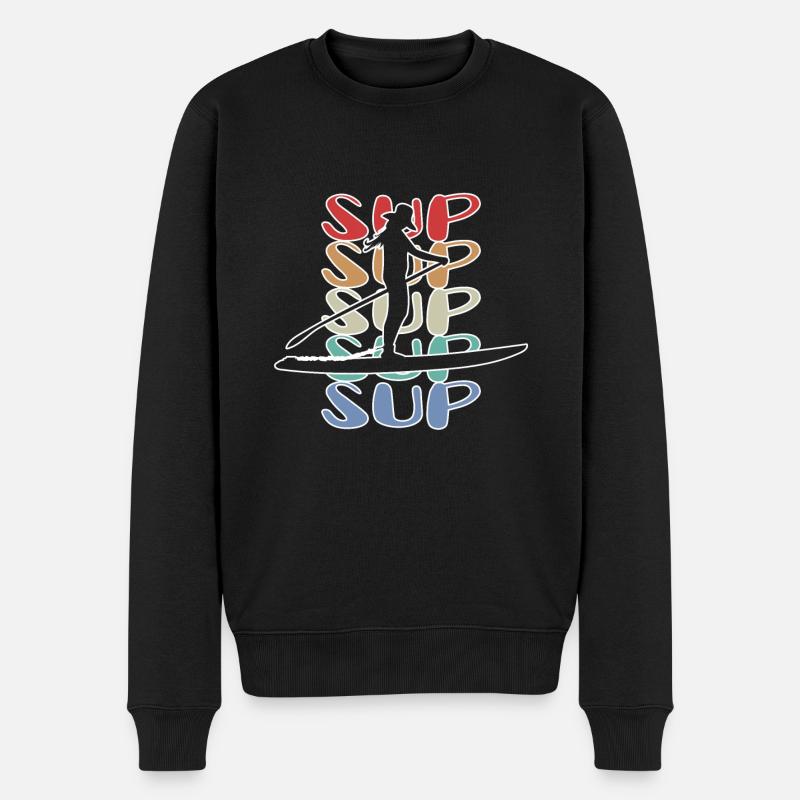 SUP Stand up Paddle - Männer Premium Bio Pullover - Schwarz