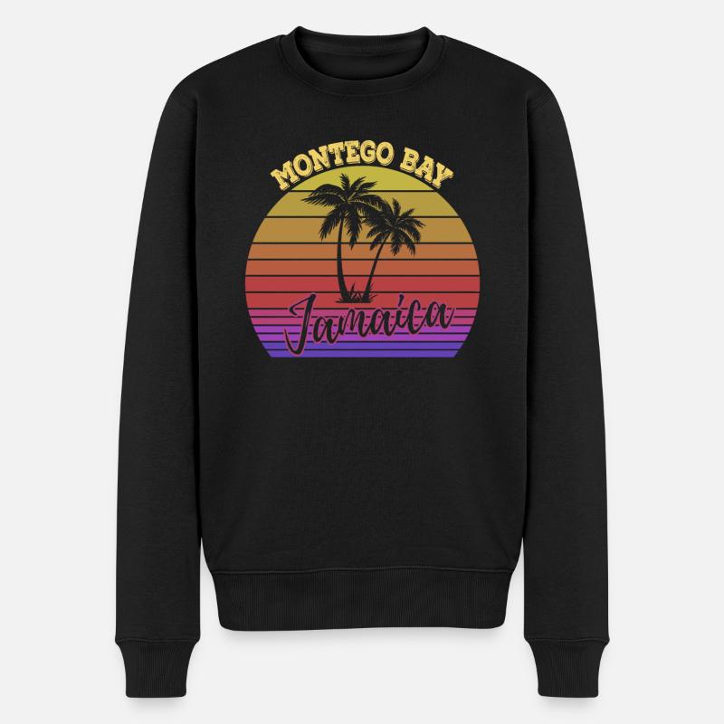 Montego Bay - Jamaika Fun Geschenk - Männer Premium Bio Pullover - Schwarz