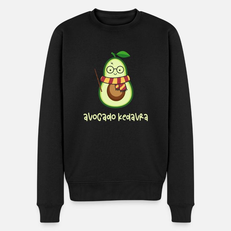 Avocado Kedavra Sunglasses Wizard Vegan Magician - Männer Premium Bio Pullover - Schwarz