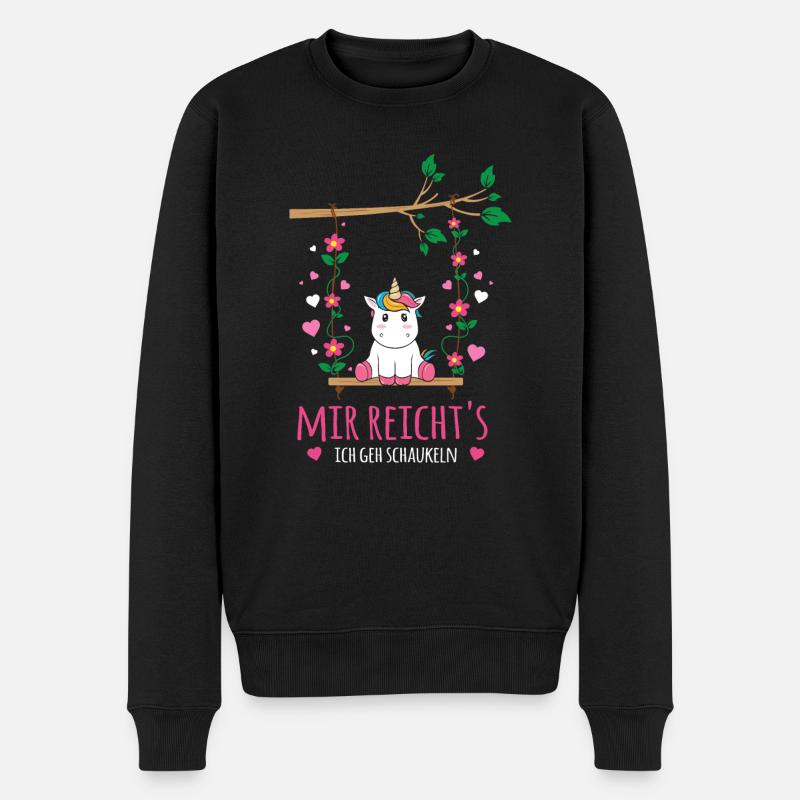 Mir Reichts Ich Geh Schaukeln Schaukel Einhorn - Männer Premium Bio Pullover - Schwarz